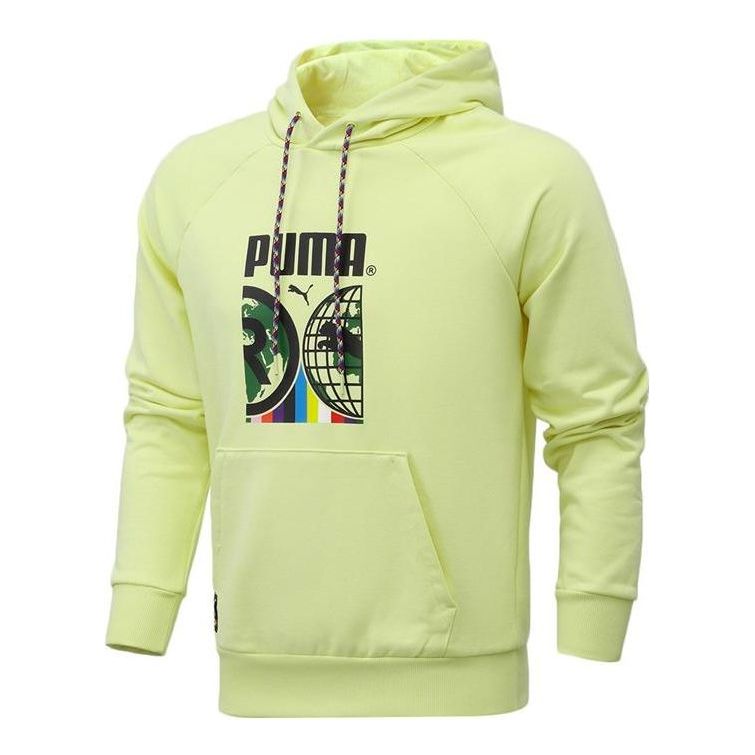 PUMA Casual Graphic Hoodie 'Green Black' 531329-40