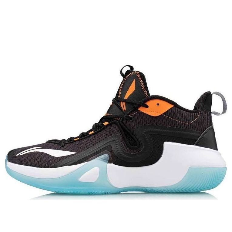 LI-NIng Bad Five Mid-top Basketball Competition Shoes Black/Blue ABPQ045-1