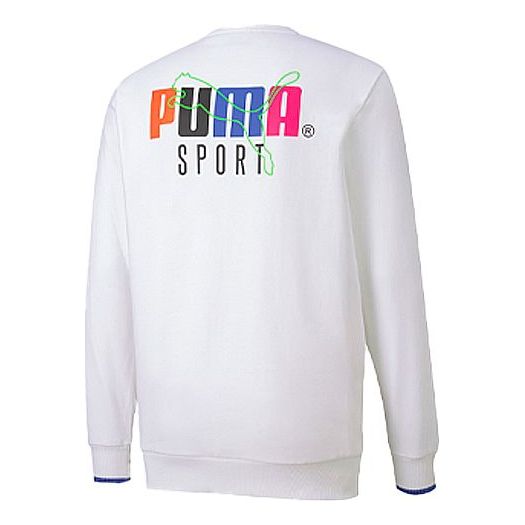PUMA Casual Sports Running Round Neck Pullover Long Sleeves White 598134-02