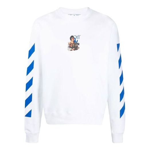Off-White SS21 Arrows Pattern Stripe Printing Long Sleeves White OMBA025S21FLE0100140