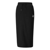 (WMNS) PUMA Classics Drawstring Midi Dress Black 533137-01