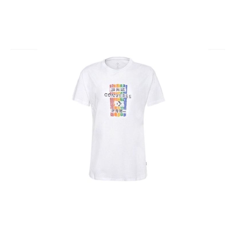 (WMNS) Converse Slim Fit Printing Short Sleeve White 10018492-A01