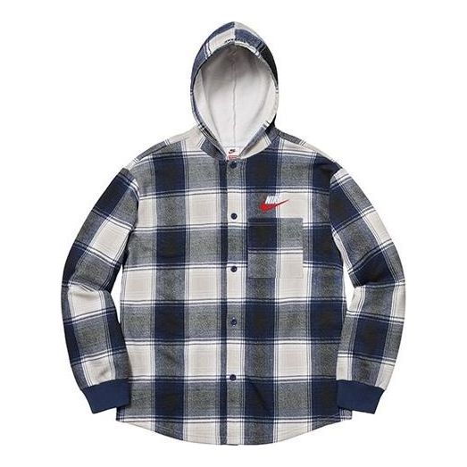 Supreme FW18 x Nike Plaid Hooded Sweatshirt 'Black' SUP-FW18-517