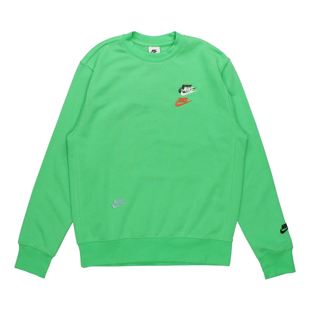 Men's Nike Contrasting Colors Logo Casual Sports Round Neck Embroidered Pullover Green DJ6915-362