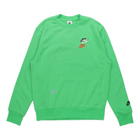 Men's Nike Contrasting Colors Logo Casual Sports Round Neck Embroidered Pullover Green DJ6915-362