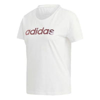 (WMNS) adidas Alphabet Printing Round Neck Training Sports Short Sleeve White GL7802