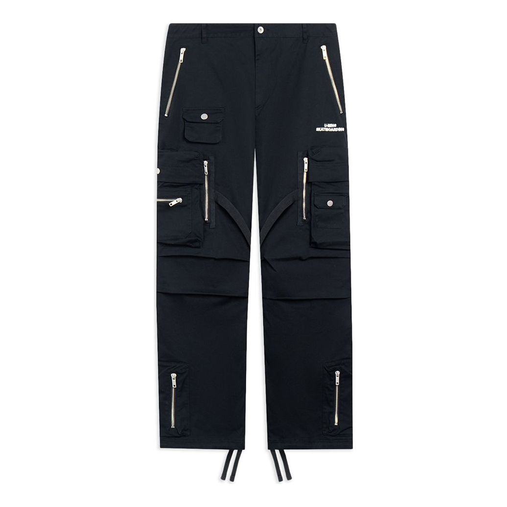 Li-Ning Skateboarding Graphic Loose Fit Cargo Pants 'Black' AKXT043-1