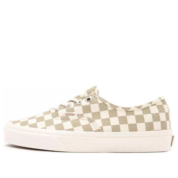 Vans Authentic Wear-Resistant Non-Slip Low Top Casual Skate Shoes White Brown Grid 'White Brown' VN0A5HZS9FO