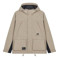New Balance FW22 Hooded Windproof Jacket 'Beige Black' AMJ23320-DRI