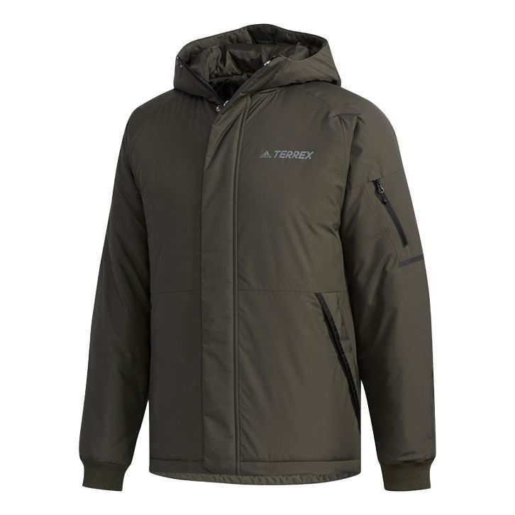 adidas Xplr Ins Jacket Outdoor Sports waterproof Hooded Jacket Brown FJ9253