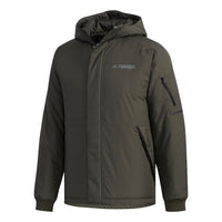 adidas Xplr Ins Jacket Outdoor Sports waterproof Hooded Jacket Brown FJ9253