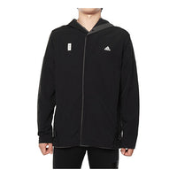 adidas Sports Zipper Woven Long Sleeves Logo Jacket Black DY8756