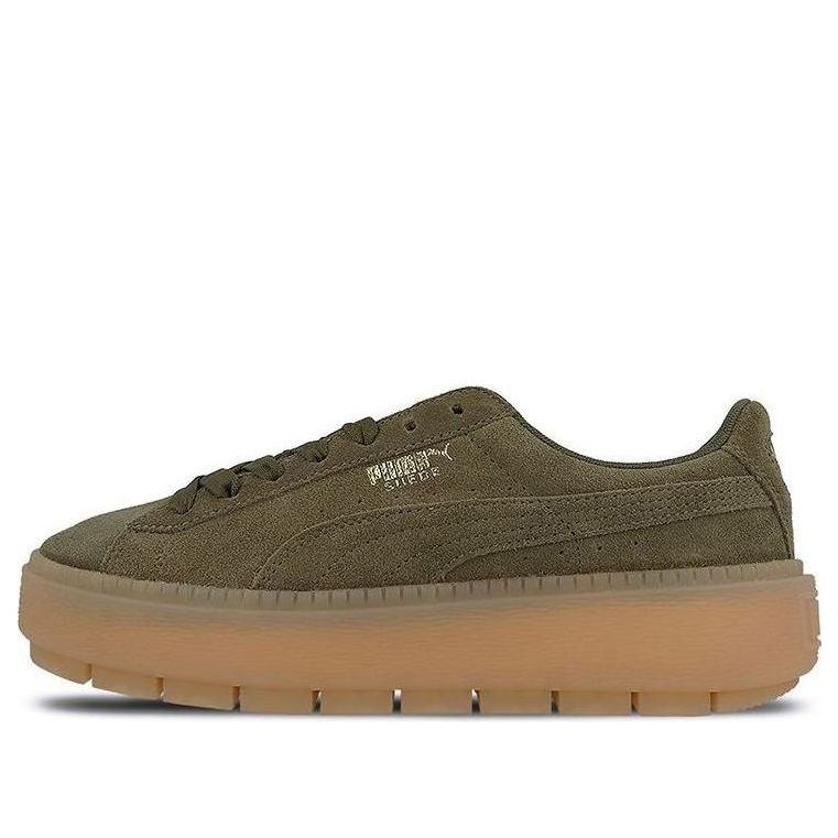 (WMNS) PUMA Suede Platform Trace 'Olive Night' 365830-03
