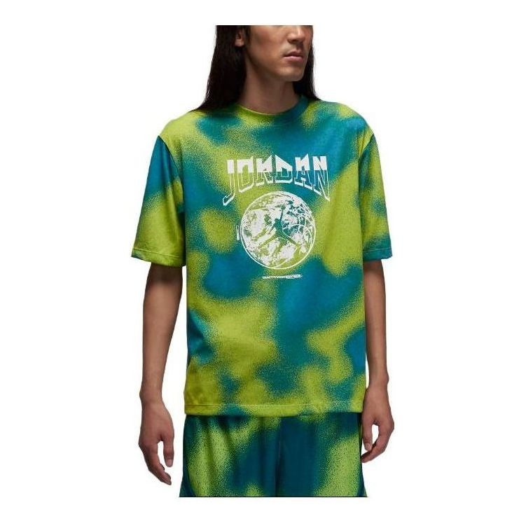 Air Jordan Basketball Wear Short Sleeve T-Shirt 'Green Blue' FB7449-441