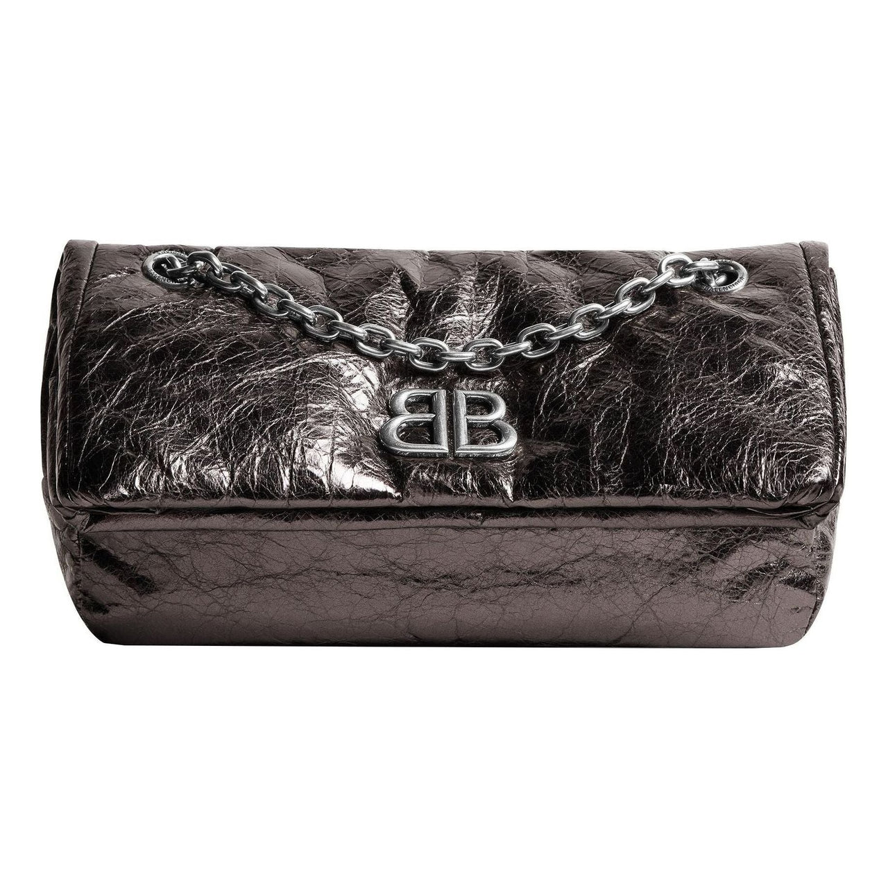 (WMNS) Balenciaga Monaco Small Chain Bag Metallized 'Dark Grey' 7659662AASD1314