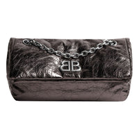 (WMNS) Balenciaga Monaco Small Chain Bag Metallized 'Dark Grey' 7659662AASD1314