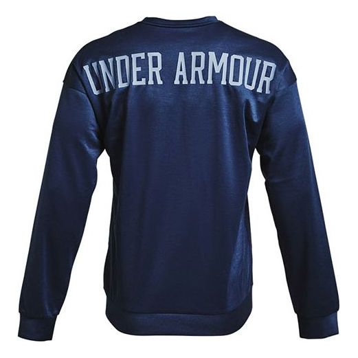 Men's Under Armour Recover Round Neck Training Loose Sports Navy Blue 1361757-408