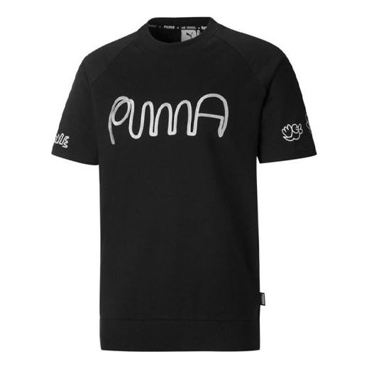 PUMA x Mr.Doodle Shirt Sleeve Crew T-Shirt 'Black White' 530649-01