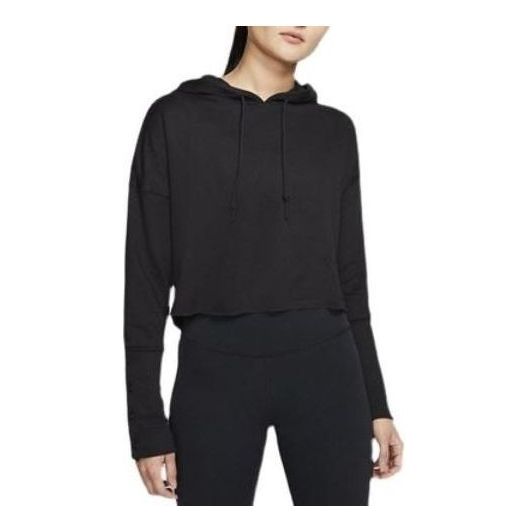 (WMNS) Nike Yoga Luxe Crop Training Hoodie 'Black' CJ3815-010