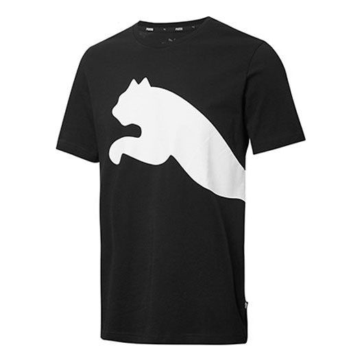 PUMA logo Printing Round Collar Male Black 587585-51