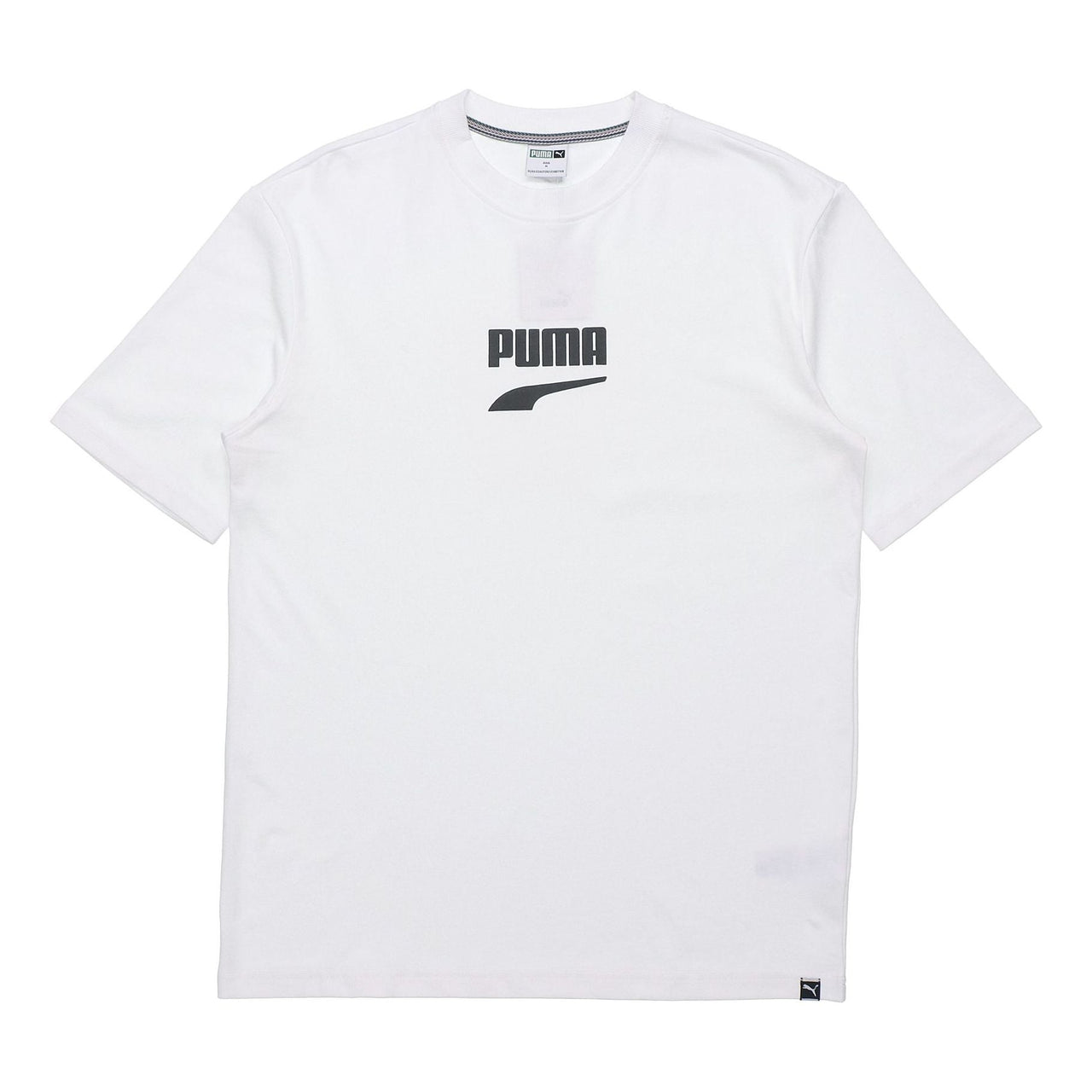 PUMA Downtown Classical Logo Short Sleeve TEE Men White 597348-52