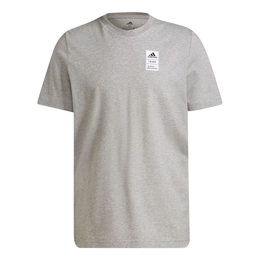 adidas 3bar Logo Tee 2 Casual Sports Alphabet Printing Short Sleeve light grey GU3641