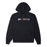 (WMNS) Converse Contrasting Colors Alphabet Embroidered Knit Hoodie Black 10023947-A01