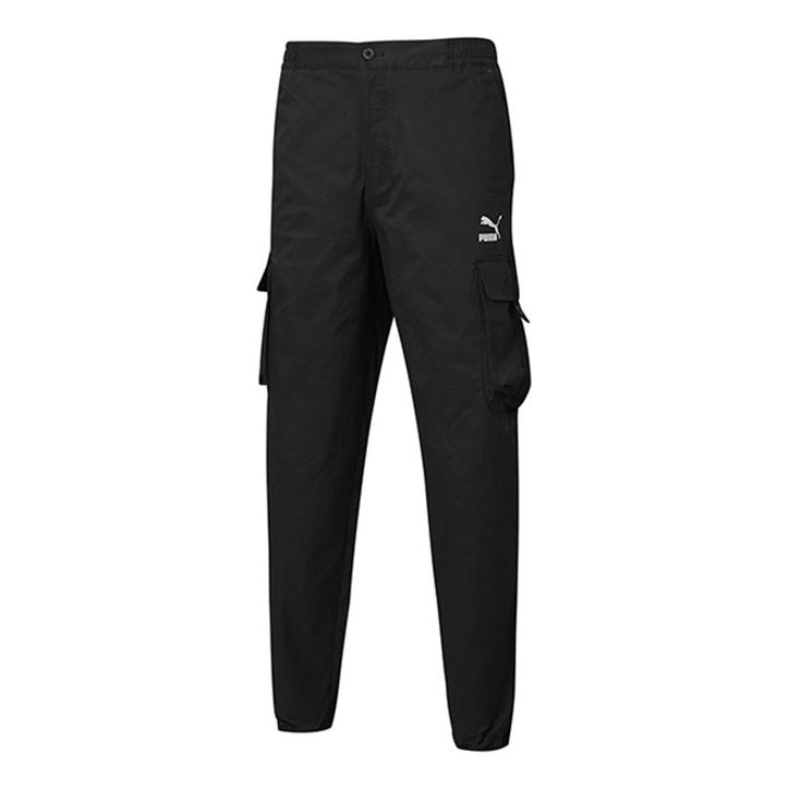 PUMA Outdoor Adventure Cargo Logo Pants 'Black White' 532189-01