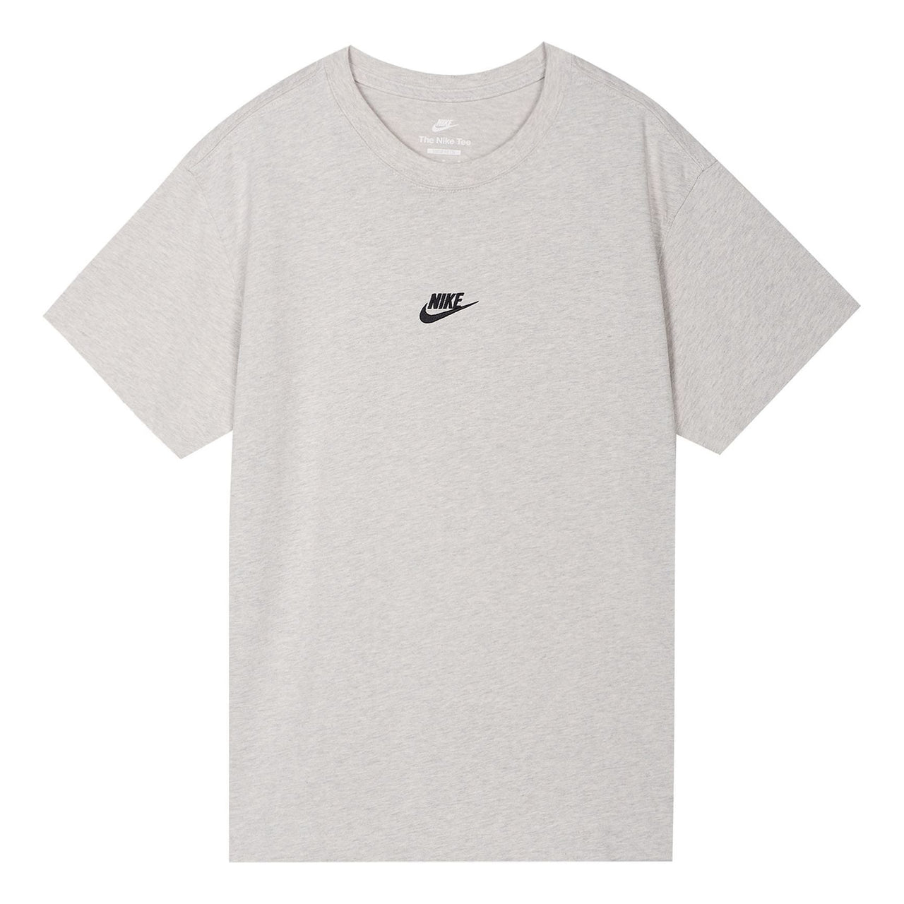 Men's Nike Solid Color Embroidered Small Label Round Neck Casual Loose Short Sleeve Light Bone T-Shirt DN5241-072