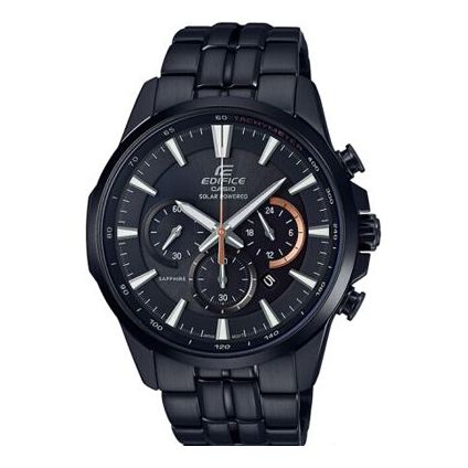 CASIO EDIFICE Stainless Steel Strap Waterproof Sapphire Crystal Solar Powered Mens Black Analog EFB-540SBC-1AVUPR