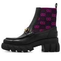 (WMNS) Gucci Horsebit GG Jersey Boot 'Black Fuchsia' 718716-AAA4Y-1074
