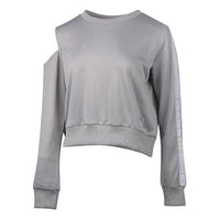 (WMNS) PUMA Logo Printing Round-neck Swea Grey 599046-09