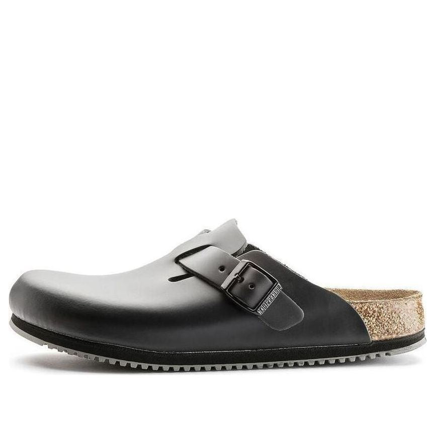 Birkenstock Boston Super Grip Natural Leather 'Black' 0060196