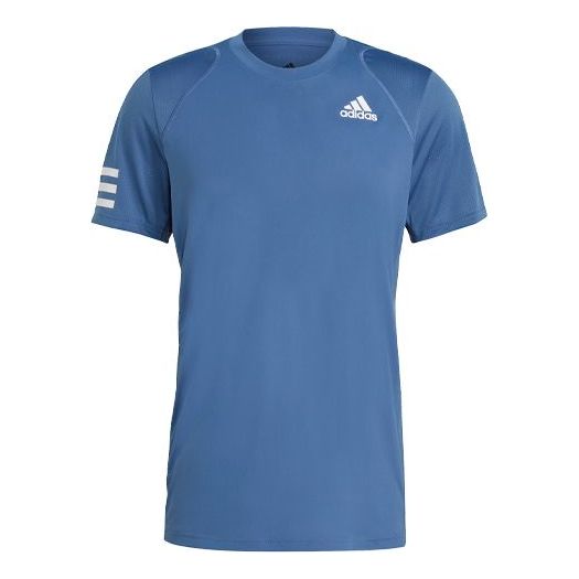 adidas Club 3Str Tee Stripe Tennis Sports Short Sleeve Blue GH7227