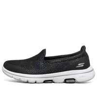 (WMNS) Skechers Go Walk 5 Slip-on 'Black White' 124005-BKMT