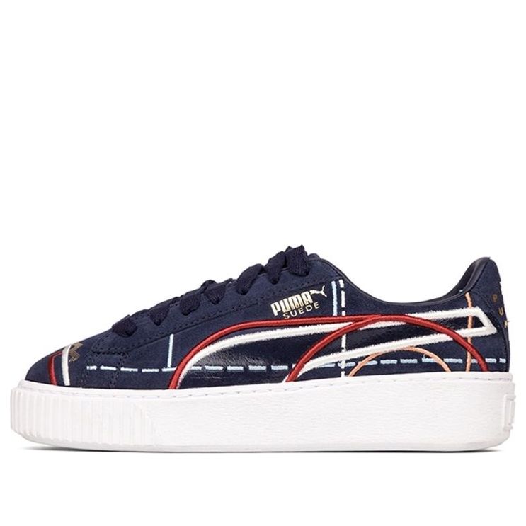 (WMNS) PUMA Suede Platform Courture 'Blue Red' 366685-02