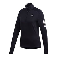 (WMNS) adidas Logo Stripe Printing Running Stand Collar Jacket Black GC6642