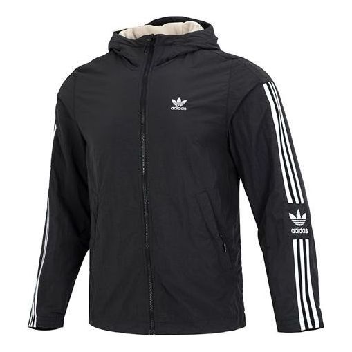 adidas Original Reversible Polar Fleece Jacket 'Black Beige' HL9186