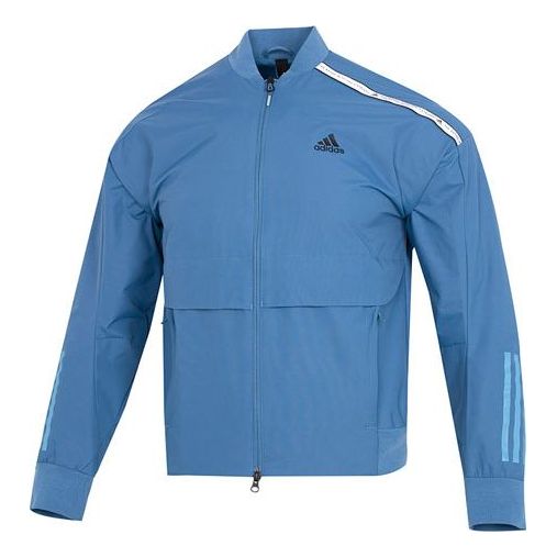 Men's adidas Th Bom Wvjkt Stripe Athleisure Casual Sports Woven Jacket Blue HM5162
