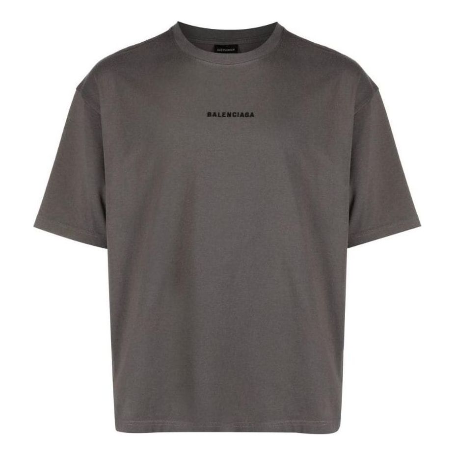 Balenciaga Embroidered-Logo Cotton T-shirt 'Grey' 612966TNVG91300