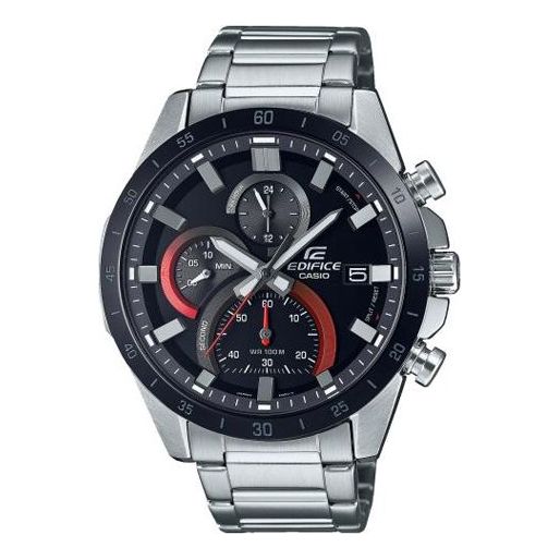 CASIO Waterproof Stainless Steel Strap EDIFICE Mens Silver Analog EFR-571DB-1A1VUEF