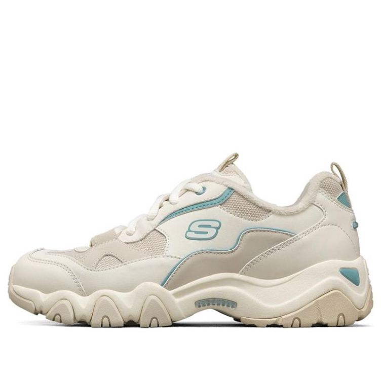 (WMNS) Skechers D lites 2.0 Running Shoes White/Brown/Blue 66666313-NAT