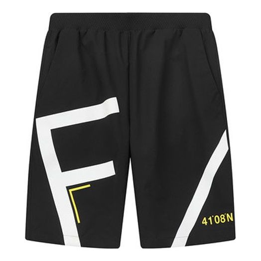 FILA Woven Shorts Loose Full Print Casual Sports Pants Black F11M028828F-BK
