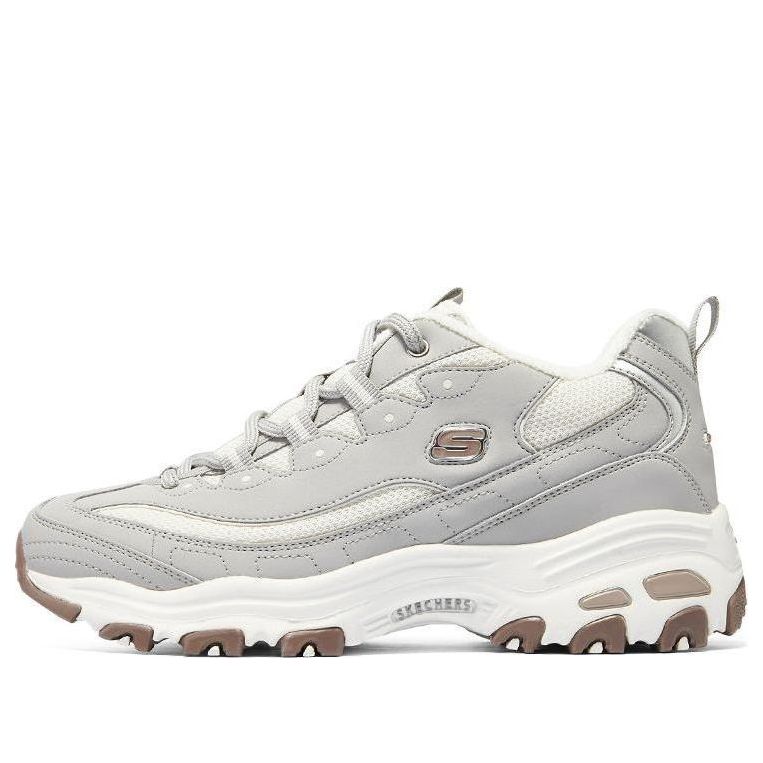 (WMNS) Skechers D'lites-looking Glass Marathon Running Shoes 'Grey White Brown' 896268-GRY