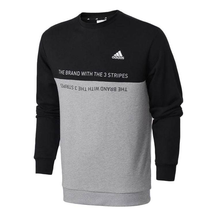 adidas Logo Printing Casual Collar Sports Men's Black Grey GQ0636
