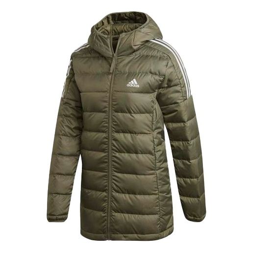 (WMNS) adidas Light Down Hooded Parka 'Legacy Green' GH4591
