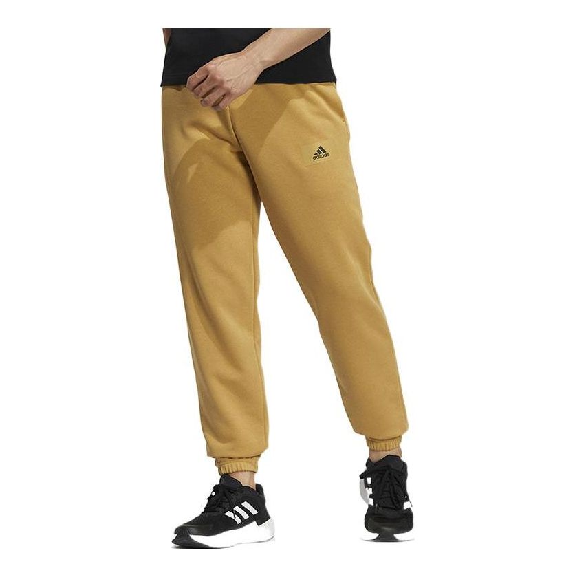 Men's adidas Logo Printing Pattern Bundle Feet Sports Pants/Trousers/Joggers Yellow HZ7021