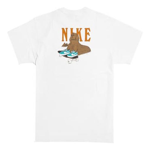 Nike SB Skate T-Shirt Back Shoe Skateboard Round Neck Short Sleeve White CU0297-100