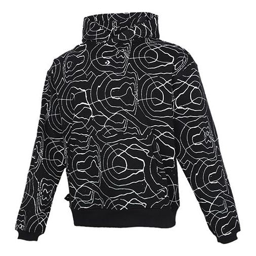 Men's Converse Athleisure Casual Sports Splash Ink Printing Hooded Fleece Lined Pullover Full Print 10022229-A01