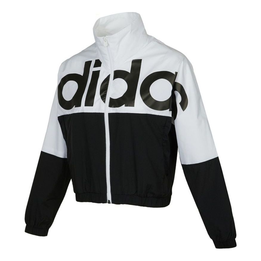 (WMNS) adidas neo Icons+ Top Casual Sports Stand Collar Alphabet Printing Jacket Black H36716
